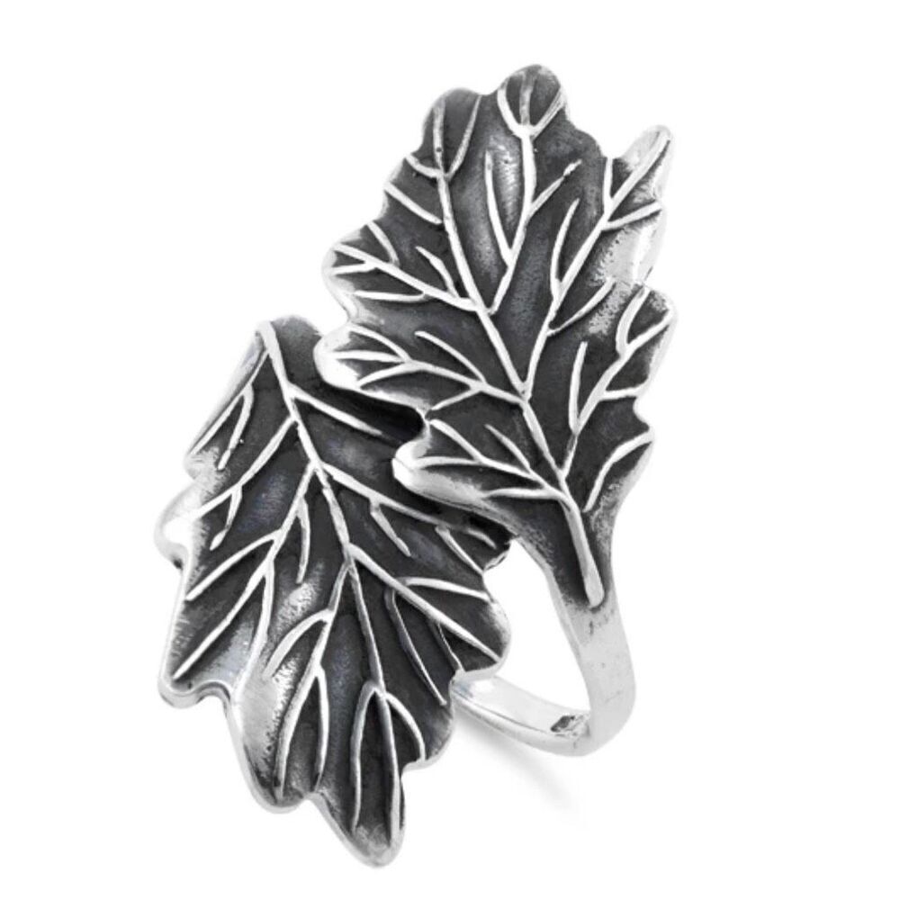 Sterling Silver Oak Leaf Ring – Nature Fall Elegance New
